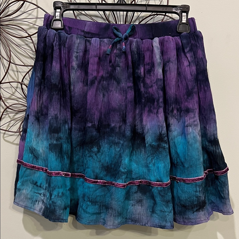 kidpik Purple and Blue Tie-Dye Skirt